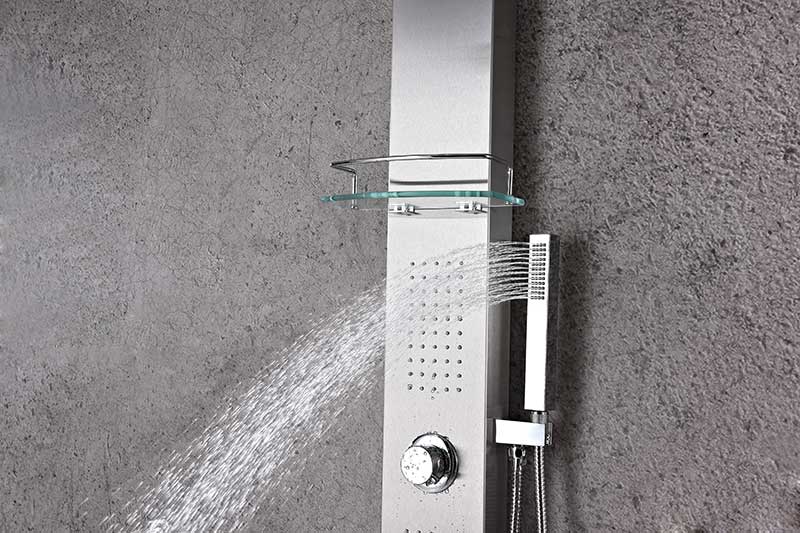 Anzzi Coastal 44 in. Full Body Shower Panel with Heavy Rain Shower and Spray Wand in Brushed Steel SP-AZ075 10