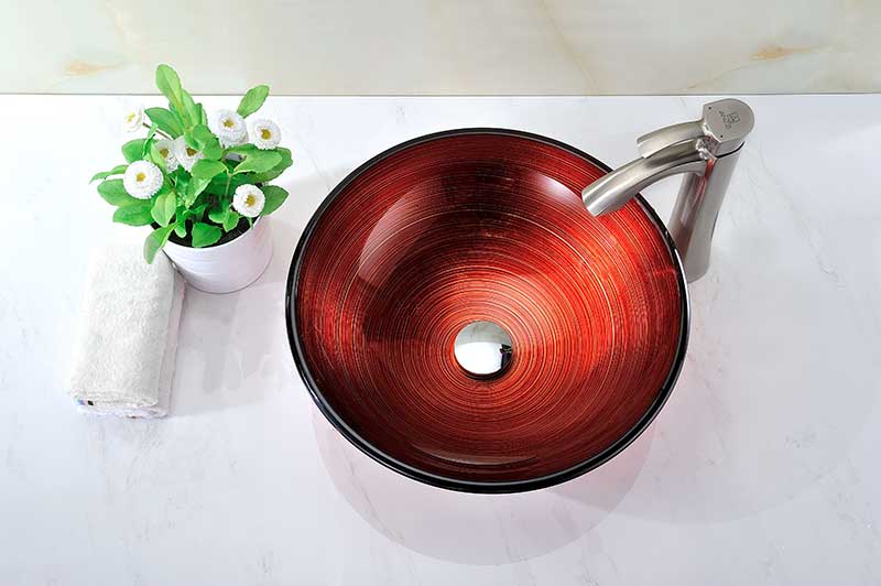 Anzzi Oau Series Deco-Glass Vessel Sink in Lustrous Red LS-AZ8108 2