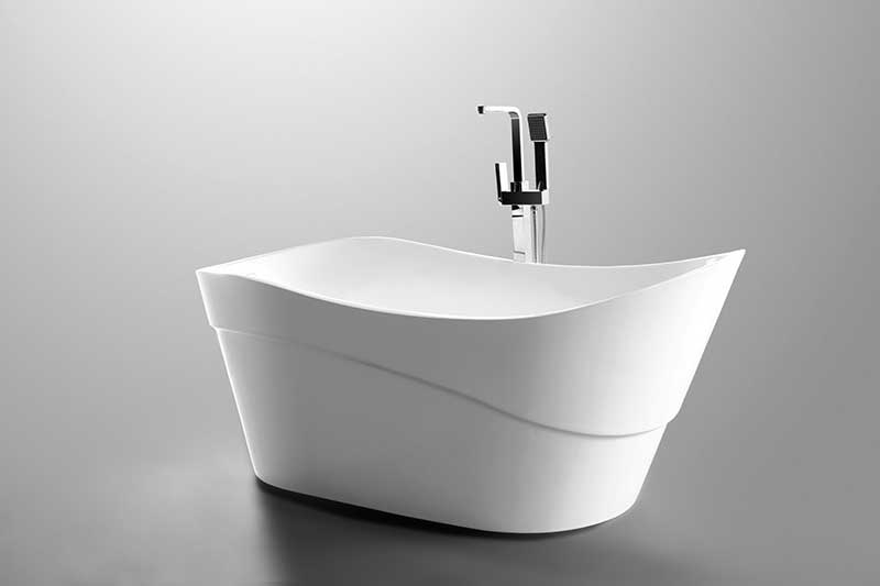 Anzzi Kahl Series 5.58 ft. Freestanding Bathtub in White FT-AZ094 4