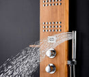Anzzi Mansion 60 in. Full Body Shower Panel with Heavy Rain Shower and Spray Wand in Natural Bamboo