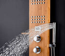 Anzzi CRANE Series 60 in. Full Body Shower Panel System with Heavy Rain Shower and Spray Wand in Natural Bamboo 10