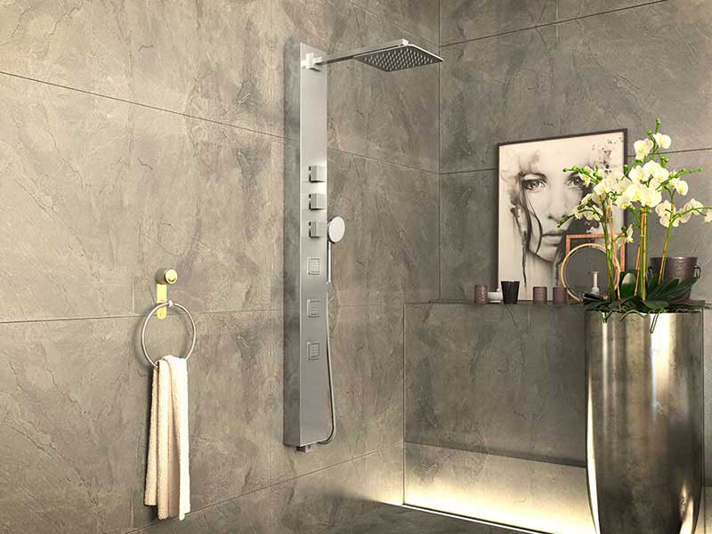 Anzzi Lann 53 in. 3-Jetted Full Body Shower Panel with Heavy Rain Showerhead and Spray Wand in Brushed Stainless Steel 2