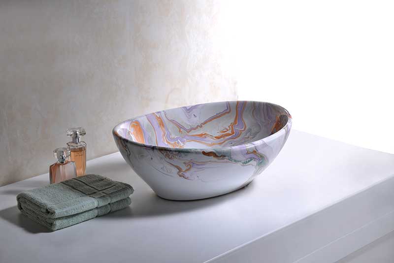 Anzzi Sona Series Ceramic Vessel Sink in Marbled Adobe LS-AZ274 3