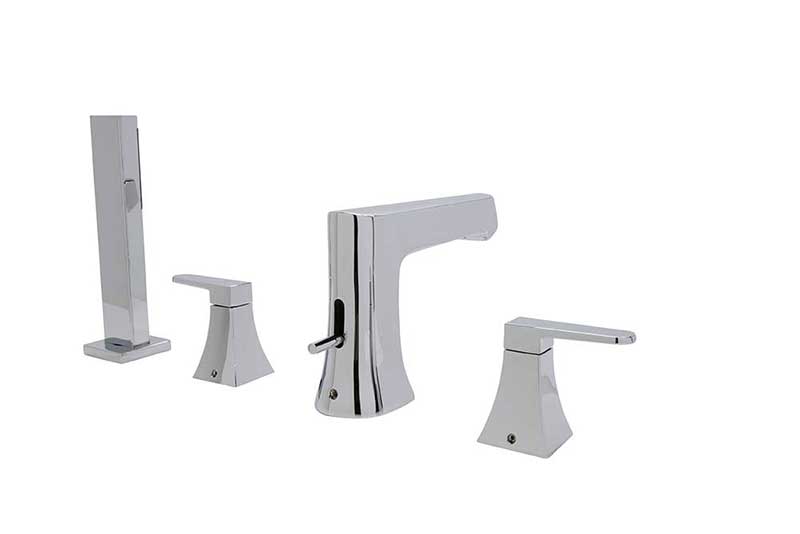 Anzzi Cove Series 2-Handle Roman Bathtub Faucet with Shower Wand in Polished Chrome 5