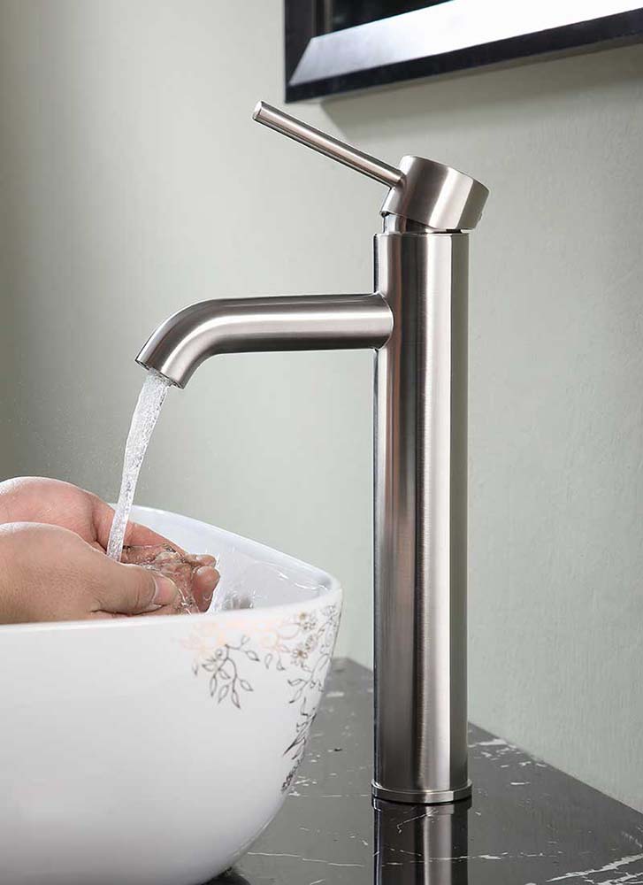 Anzzi Valle Single Hole Single Handle Bathroom Faucet in Brushed Nickel L-AZ108BN 3