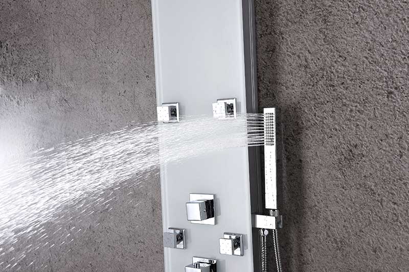 Anzzi Jaguar 60 in. 6-Jetted Full Body Shower Panel with Heavy Rain Shower and Spray Wand in White SP-AZ8089 6