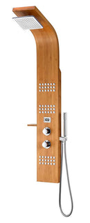 Anzzi Mansion 60 in. Full Body Shower Panel with Heavy Rain Shower and Spray Wand in Natural Bamboo