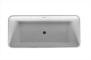 Anzzi Cenere 4.9 ft. Man-Made Stone Freestanding Non-Whirlpool Bathtub in Matte White and Dawn Series Faucet in Chrome 3
