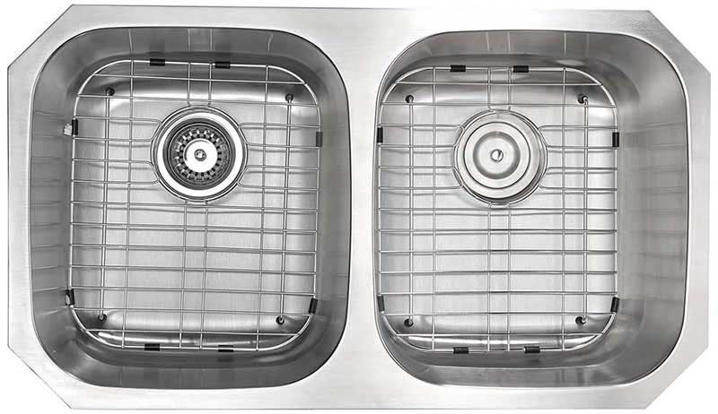 Anzzi MOORE Series 32 in. Under Mount 50/50 Dual Basin Stainless Steel Kitchen Sink 12