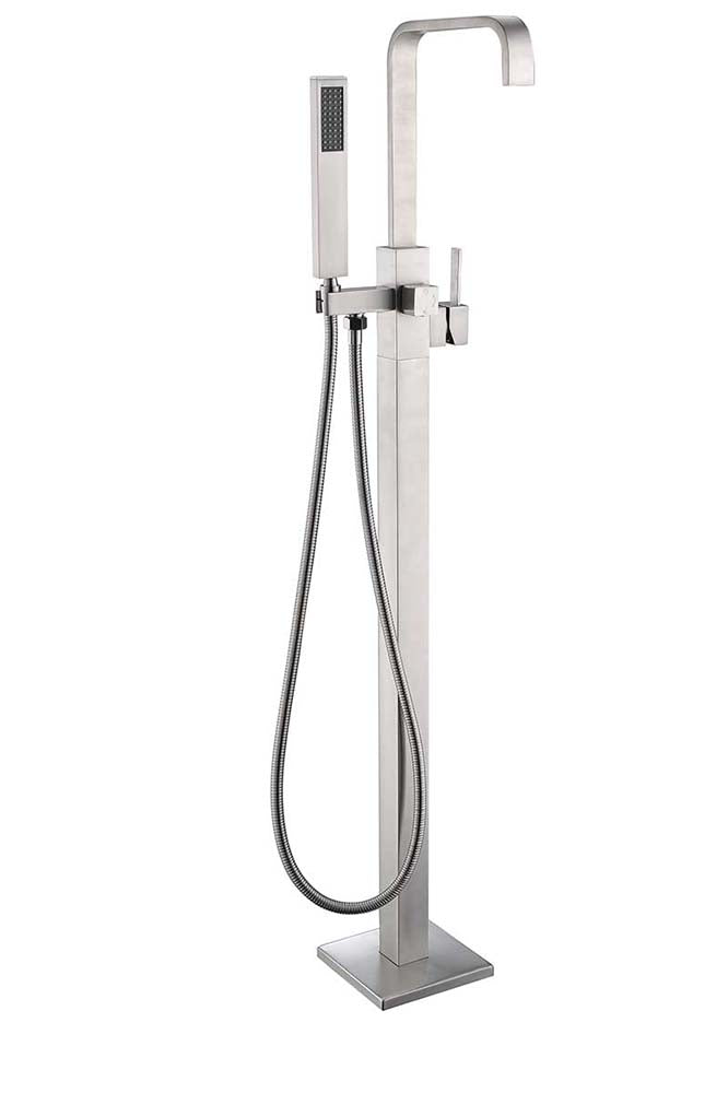 Anzzi Victoria 2-Handle Claw Foot Tub Faucet with Hand Shower in Brushed Nickel FS-AZ0031BN 15