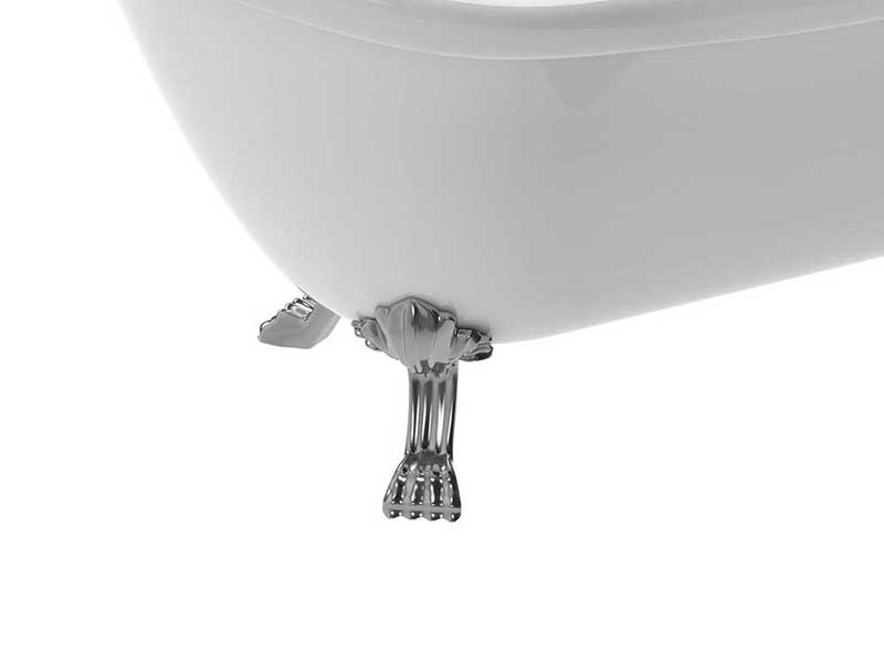 Anzzi PEGASUS 5.5 ft. Claw Foot One Piece Acrylic Freestanding Soaking Bathtub in Glossy White  4