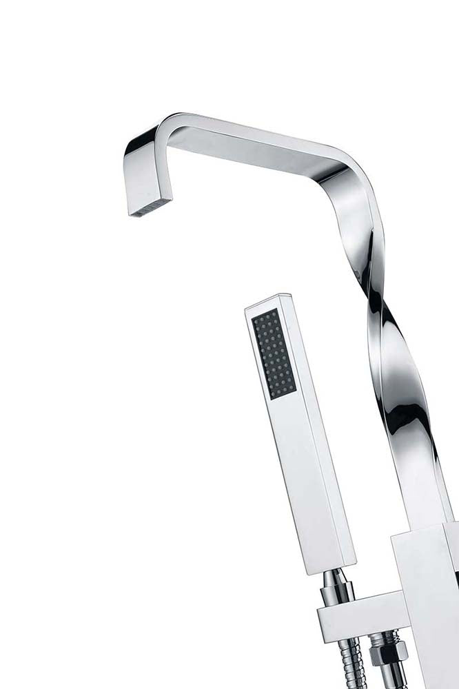 Anzzi Yosemite 2-Handle Claw Foot Tub Faucet with Hand Shower in Polished Chrome FS-AZ0050CH 11