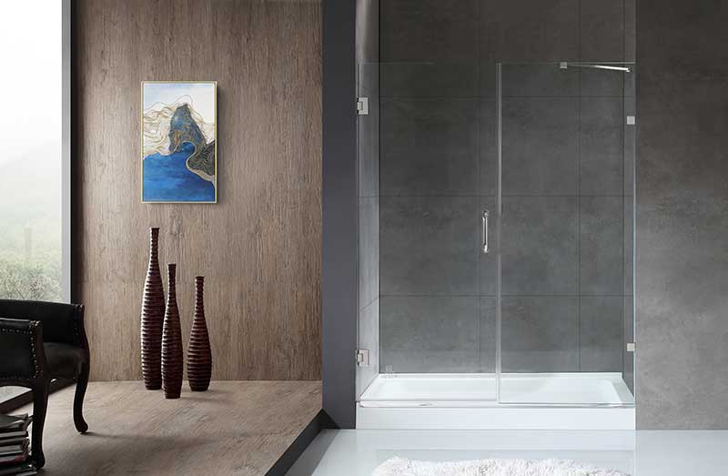 Anzzi Consort Series 60 in. by 72 in. Frameless Hinged Alcove Shower Door in Polished Chrome with Handle SD-AZ07-01CH 4