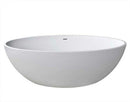 Anzzi Cestino 5.5 ft. Man-Made Stone Freestanding Non-Whirlpool Bathtub in Matte White and Kase Series Faucet in Chrome 4