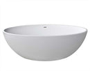 Anzzi Hangiri 5.5 ft. Solid Surface Center Drain Freestanding Bathtub in Matte White BS-S29 4