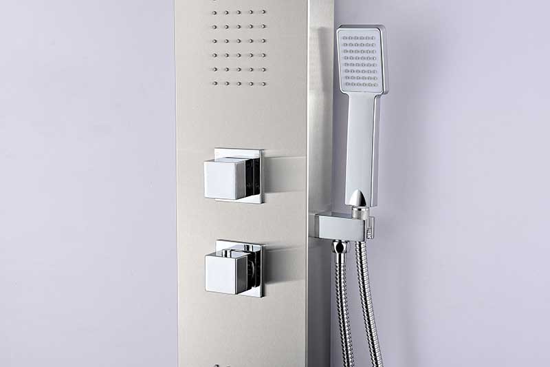 Anzzi Govenor 64 in. Full Body Shower Panel with Heavy Rain Shower and Spray Wand in Brushed Steel SP-AZ8093 3