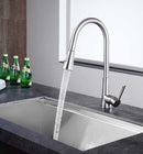 Anzzi Tulip Single-Handle Pull-Out Sprayer Kitchen Faucet in Brushed Nickel KF-AZ216BN 10