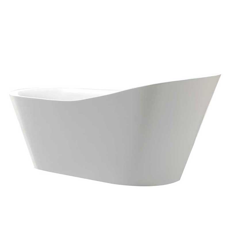 Anzzi Arges 5.9 ft. Center Drain Freestanding Bathtub in Glossy White