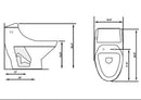 Ariel Bath Athena Contemporary 1.6 GPF Elongated 1 Piece Toilet 7