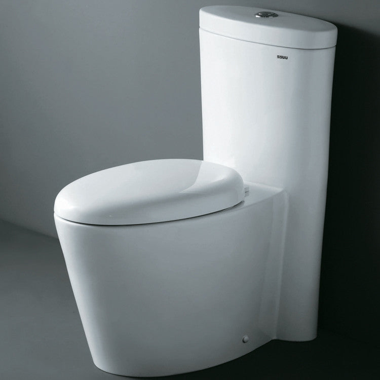 Ariel Bath Monterey Contemporary Elongated 1 Piece Toilet with Dual Flush