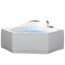 Ariel Bath 59" x 59" Corner Whirlpool Tub with Waterfall Faucet 2