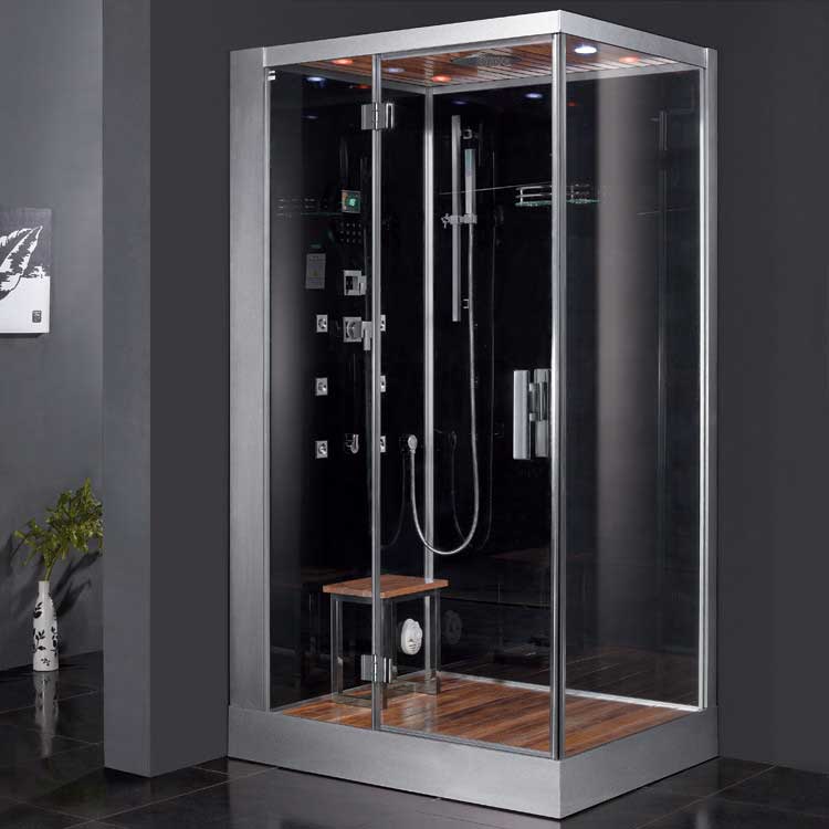 Ariel Bath Platinum 39.3" x 35.4" x 89.2" Pivot Door Steam Shower with Left Side Configuration