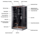 Ariel Bath Platinum 47" x 35.4" x 84.6" Pivot Door Steam Shower with Left Side Configuartion 8