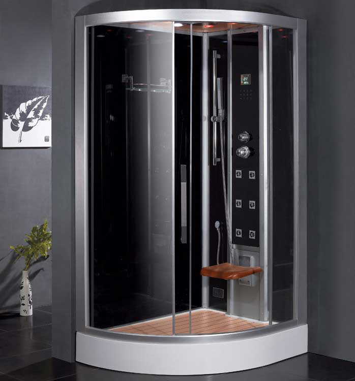 Ariel Bath Platinum 47.7" x 35.4" x 89" Pivot Door Steam Shower with Right Side Configuartion