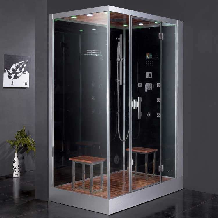 Ariel Bath Platinum 59" x 35.4" x 89.2" Pivot Door Steam Shower with Right Side Configuartion