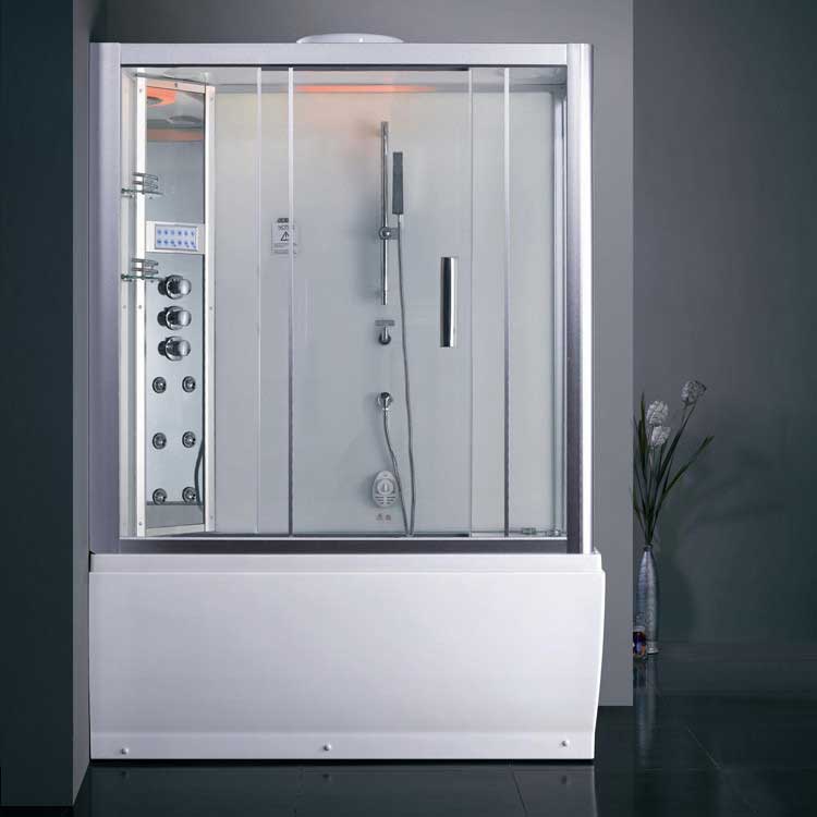 Ariel Bath Platinum Sliding Door Steam Shower with Bath Tub and Left-Hand Side Configuration