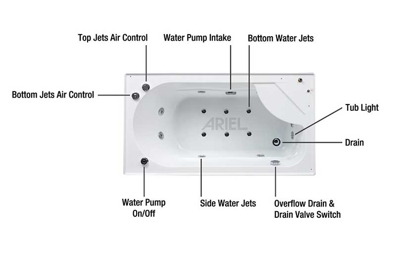 Ariel Bath Platinum Sliding Door Steam Shower with Bath Tub and Left-Hand Side Configuration 2